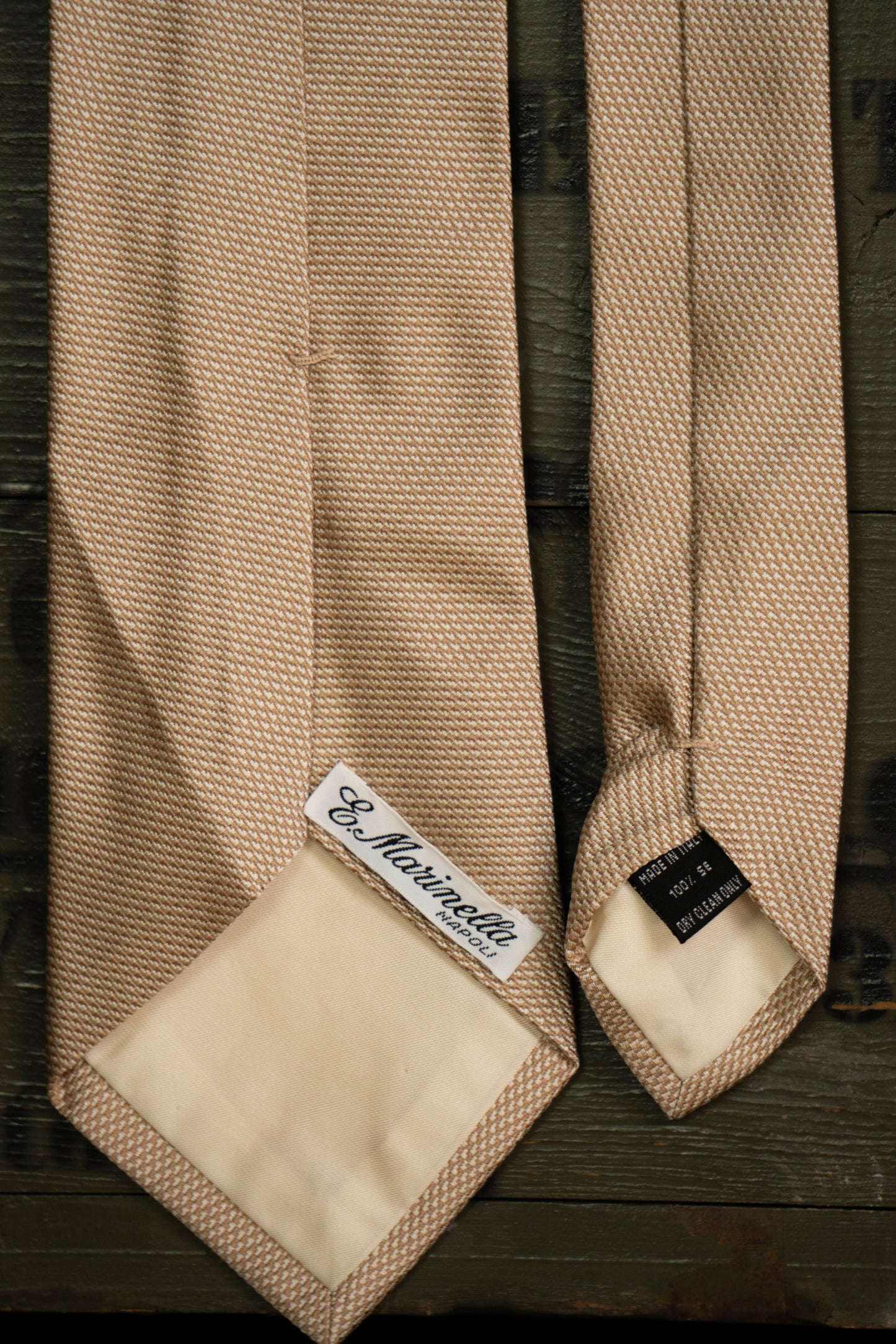 Cravatta E.Marinella Beige e Bianca