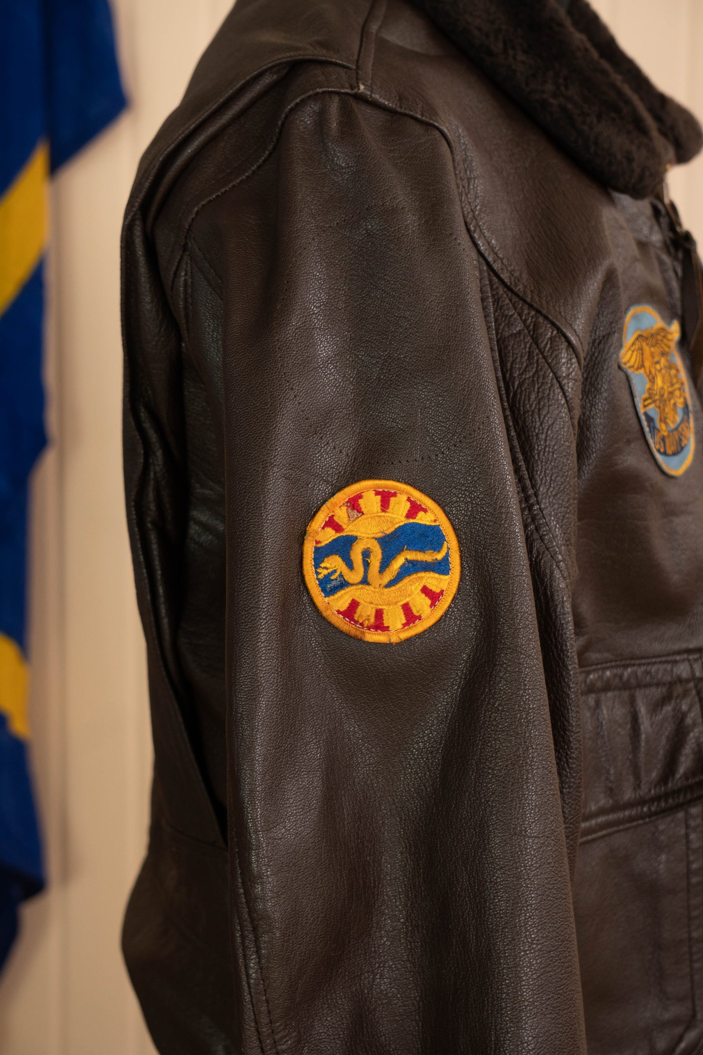 1972 Us Navy Giacca Aviatore G-1 Patched - US 44
