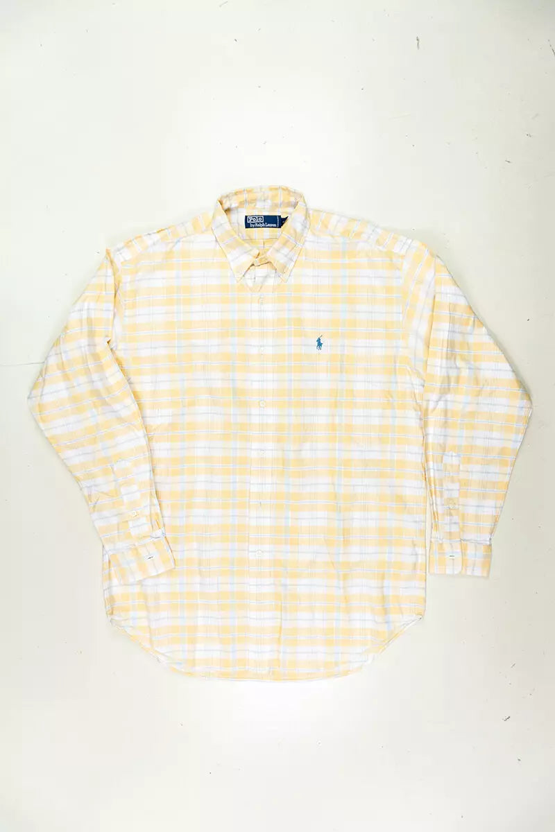 Camicie Ralph Lauren a Scacchi Classic Fit Giallo "M"