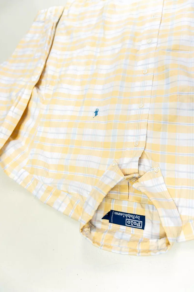 Camicie Ralph Lauren a Scacchi Classic Fit Giallo "M"