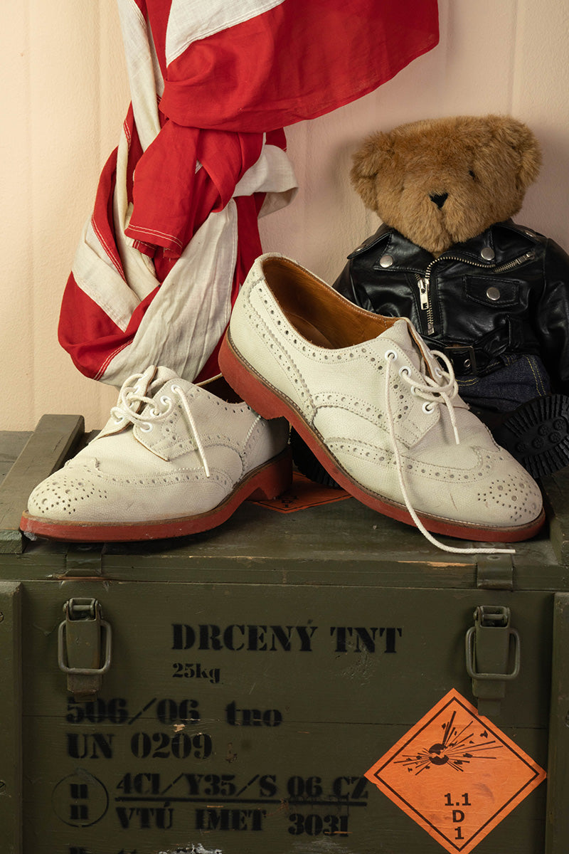 Scarpe Tricker's Derby Brogue Bianche - 9.5
