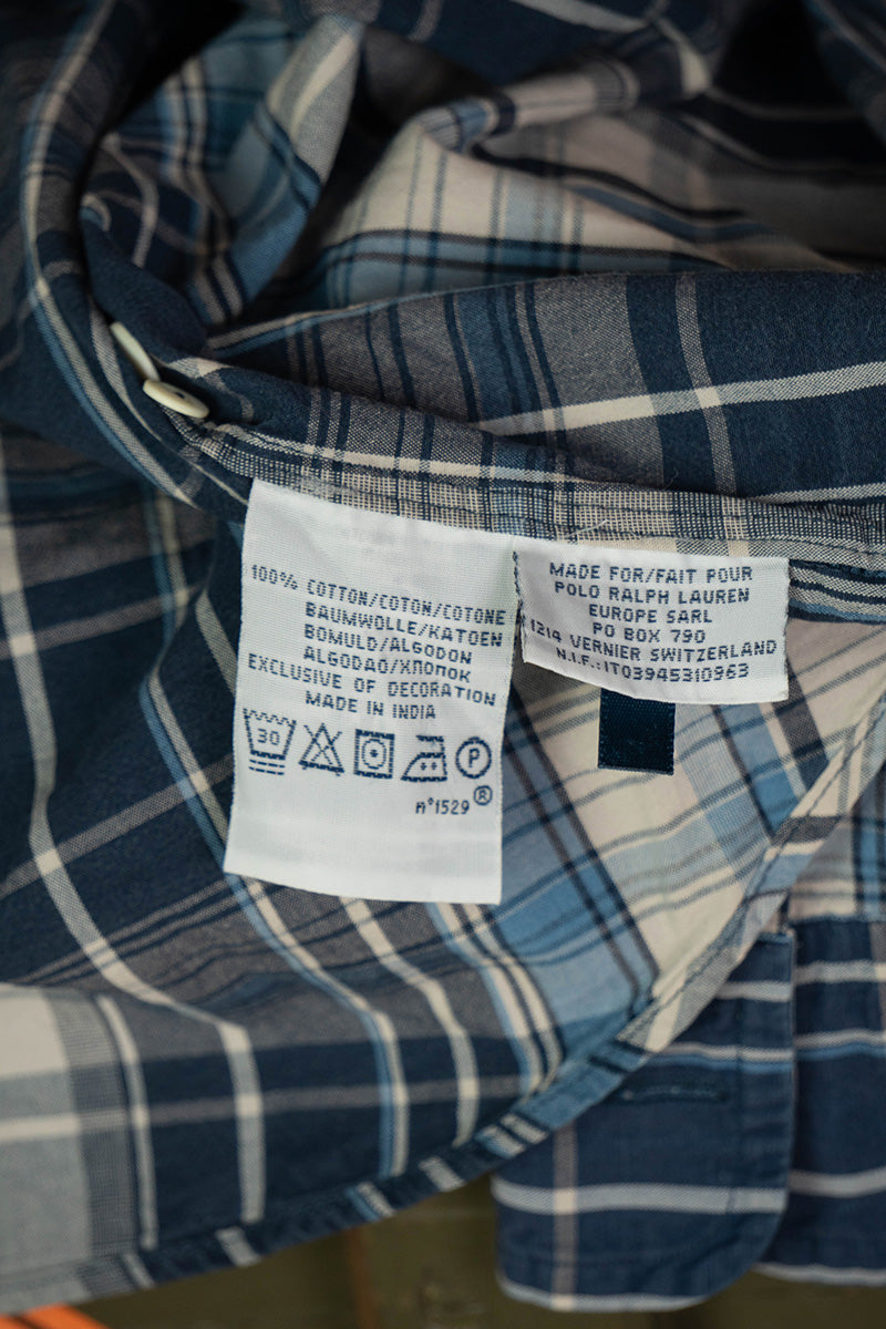 1990 Camicia Ralph Lauren a scacchi blu - S