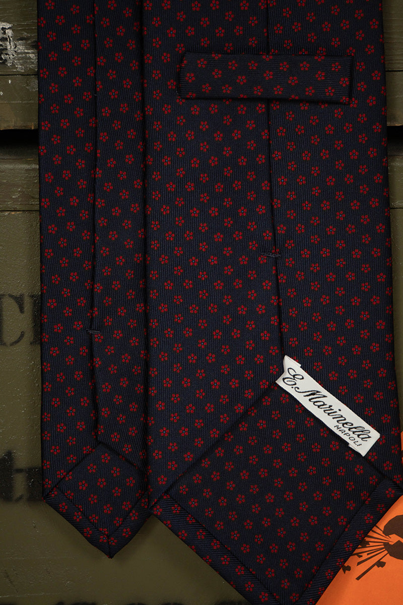 Cravatta E.Marinella Blu Scuro Fiori