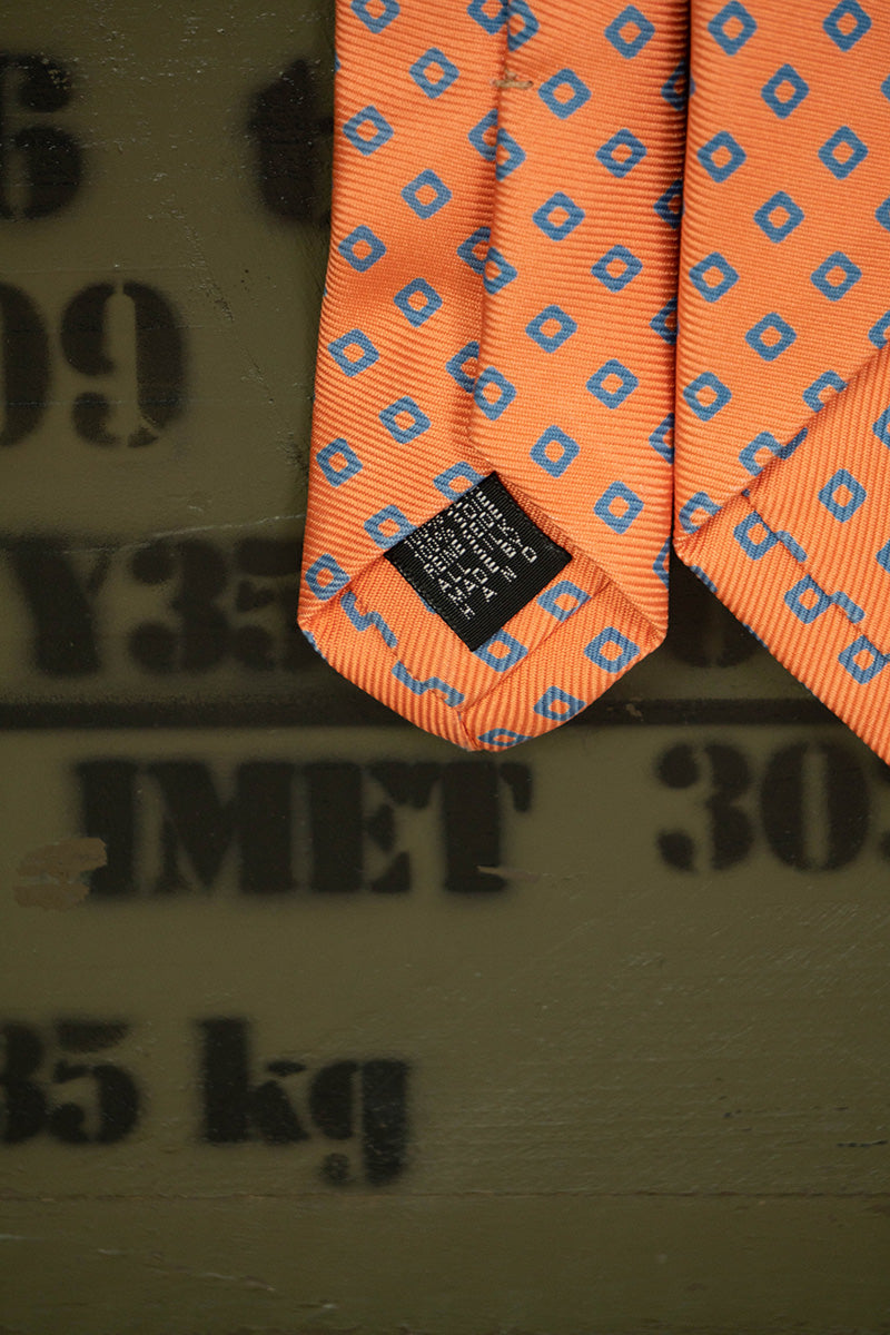 Cravatta E.Marinella Arancione Quadrati