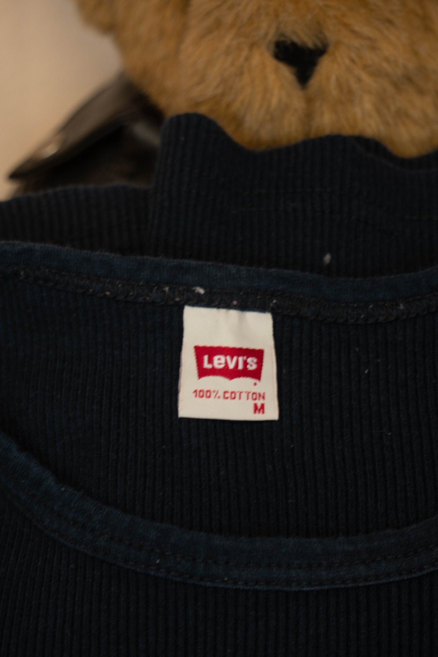 T-shirt girocollo Levi's a coste blu scuro - M