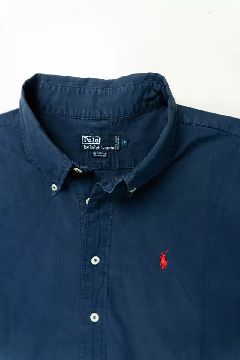 Camicie Ralph Lauren Tinta Unita Classic Fit Blu Scuro "XXL"