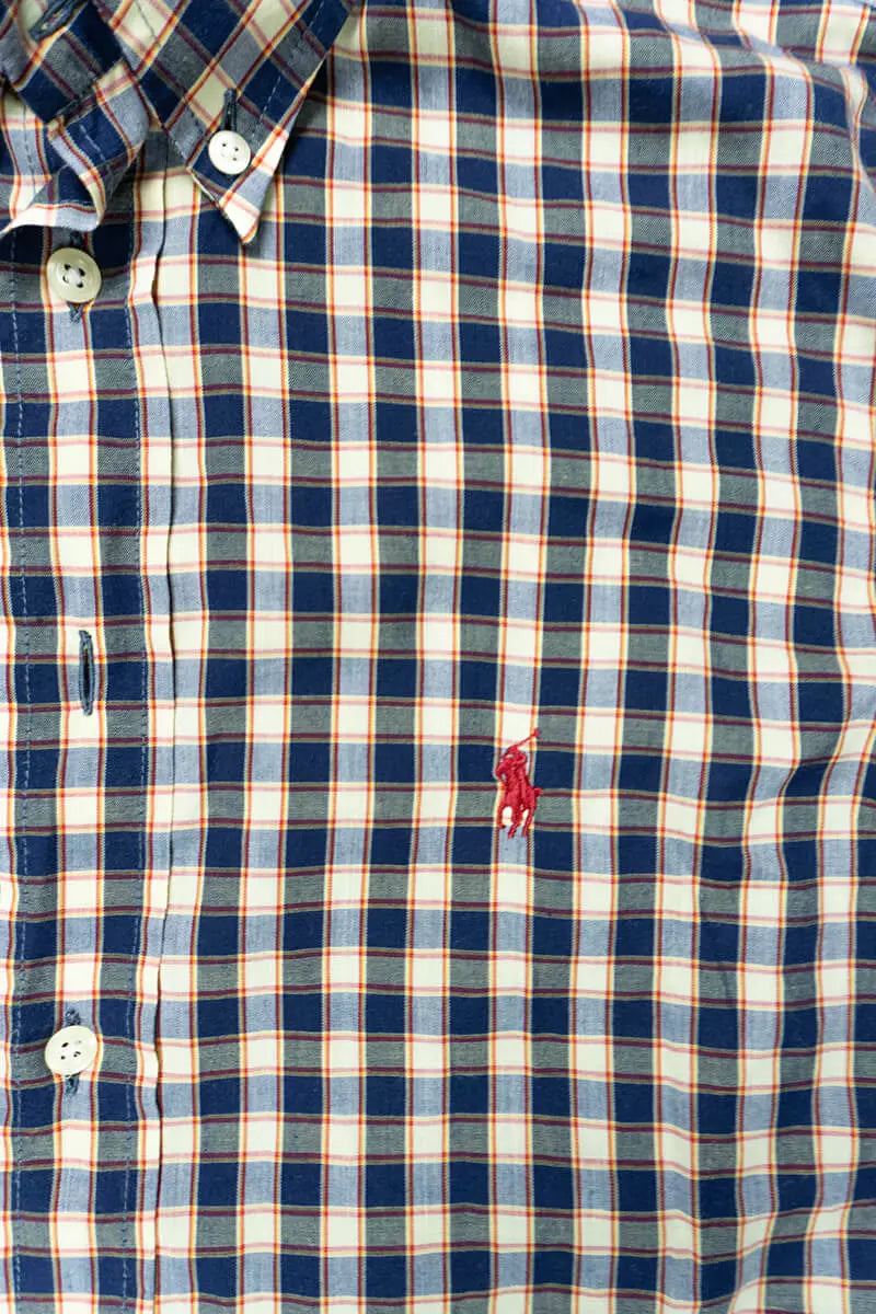 Camicie Ralph Lauren a Scacchi Classic Fit Blu "L"