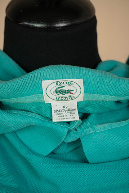 1990 Polo Lacoste IZOD USA Maniche corte Verde Acqua - XXL