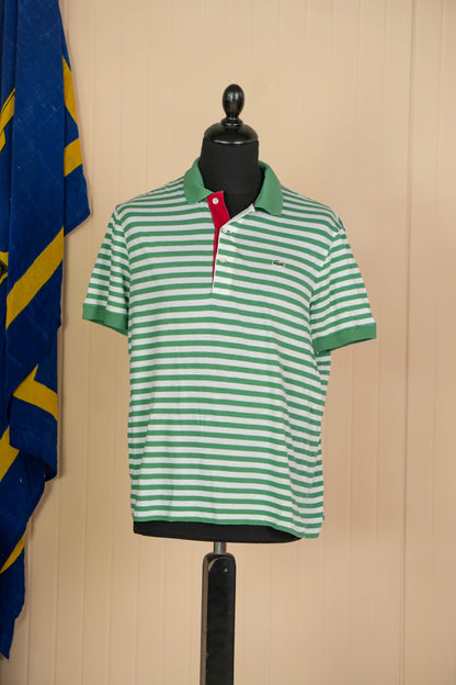 2010 Polo Lacoste Righe Bianche Verdi - L