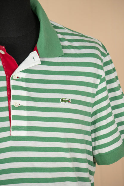 2010 Polo Lacoste Righe Bianche Verdi - L