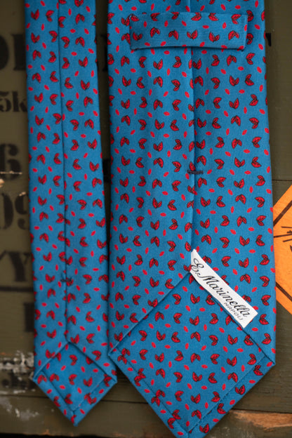 Cravatta E.Marinella Blu con Foglie