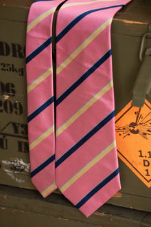 Cravatta E.Marinella Regimental Rosa Sabbia  e Blu
