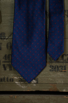 Cravatta E.Marinella Blu Scura Pois Rossi