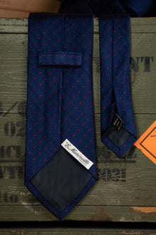 Cravatta E.Marinella Blu Scura Pois Rossi