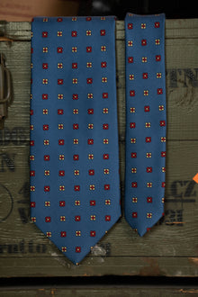 Cravatta E.Marinella Blu Fiori Rossi e Gialli