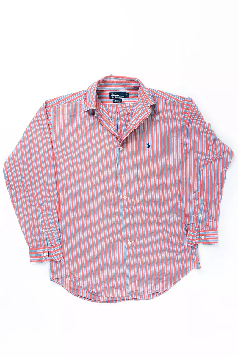 Camicia Ralph Lauren a Righe Classic Fit Rosso "S"