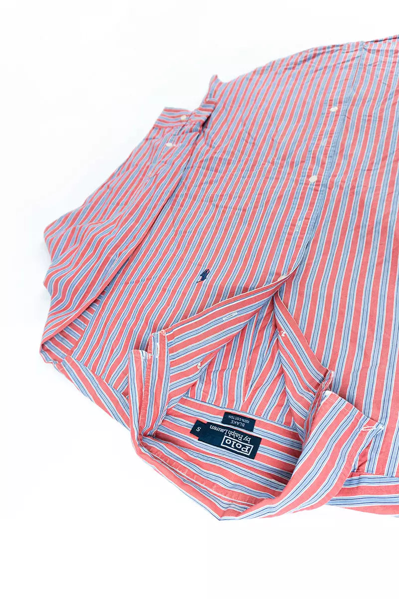 Camicia Ralph Lauren a Righe Classic Fit Rosso "S"