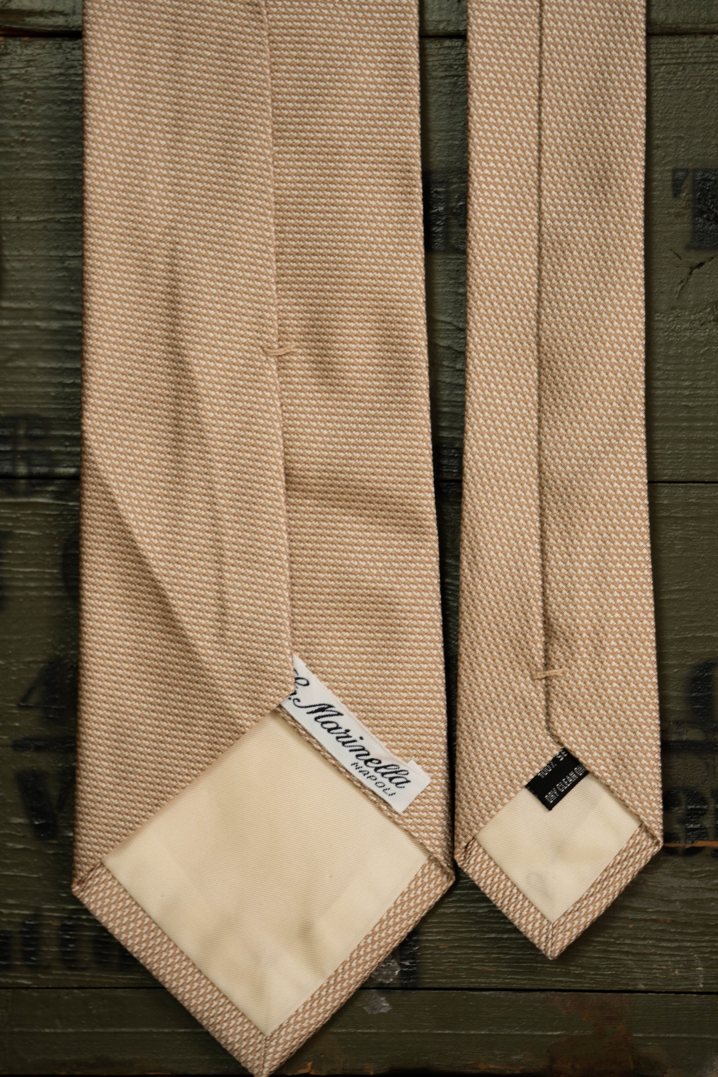 Cravatta E.Marinella Beige e Bianca