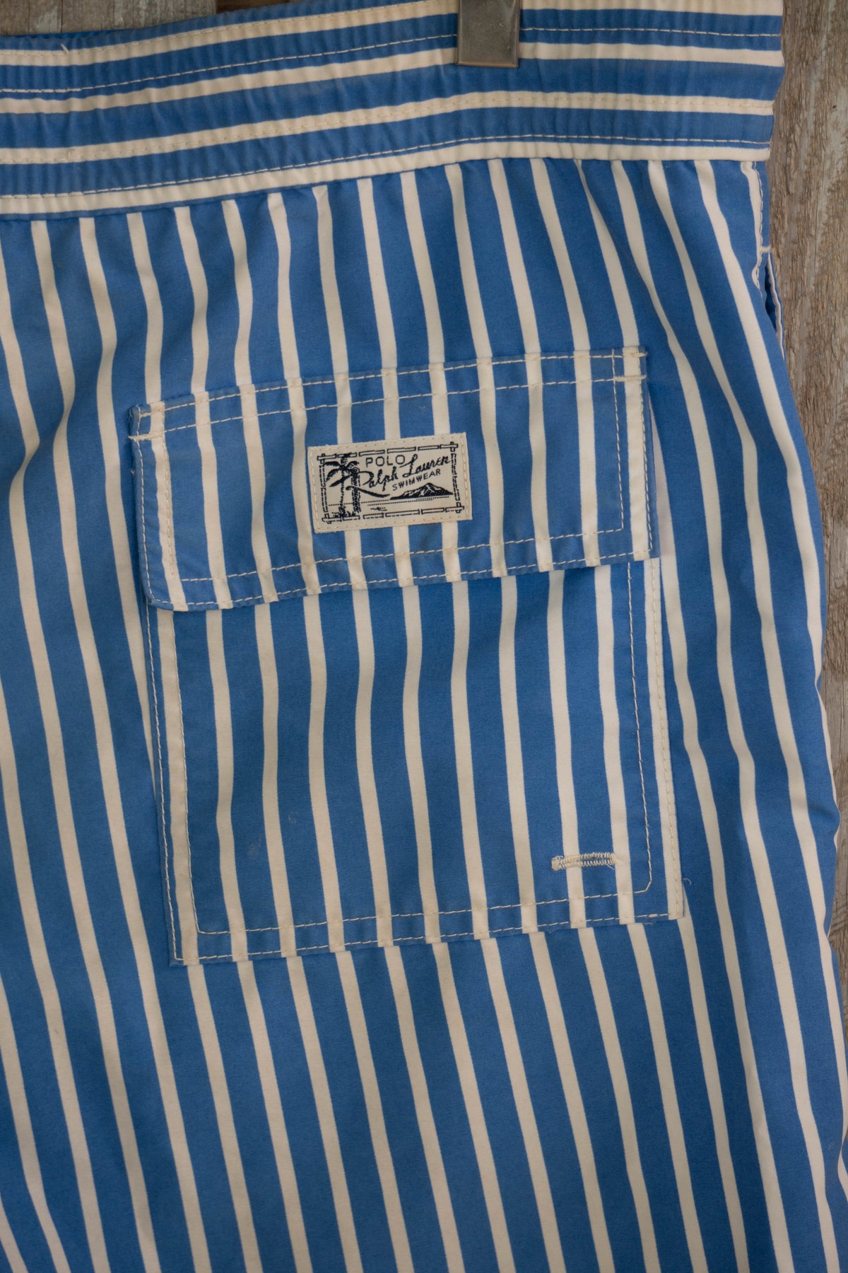 Costume da Bagno Ralph Lauren a righe Azzurre e Bianche - S