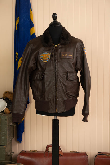 1972 Us Navy Giacca Aviatore G-1 Patched - US 44