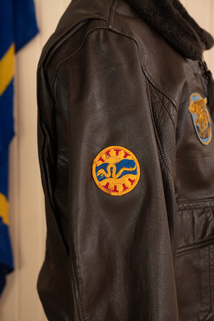 1972 Us Navy Giacca Aviatore G-1 Patched - US 44