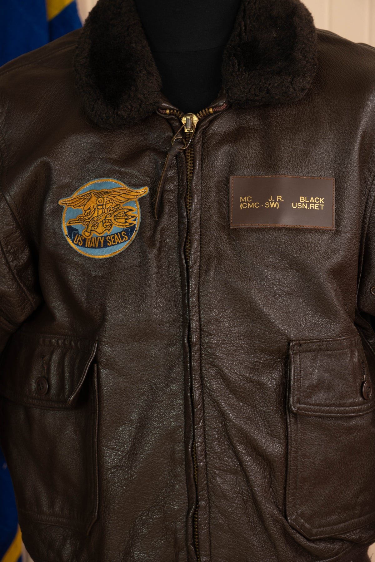 1972 Us Navy Giacca Aviatore G-1 Patched - US 44