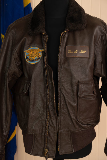 1972 Us Navy Giacca Aviatore G-1 Patched - US 44