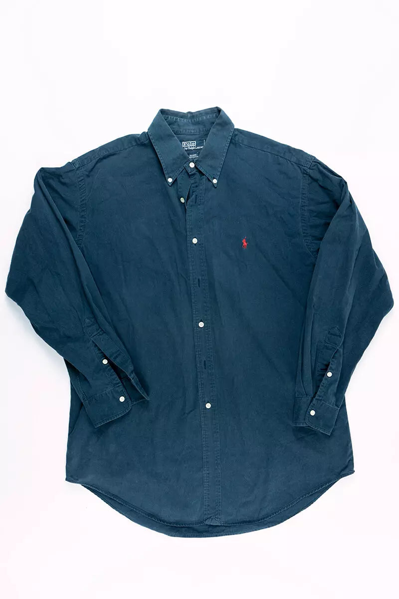 Camicie Ralph Lauren Tinta Unita Classic Fit Blu Scuro - XL