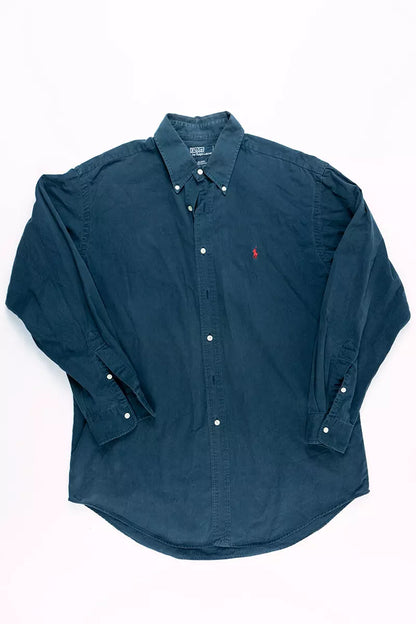 Camicie Ralph Lauren Tinta Unita Classic Fit Blu Scuro - XL