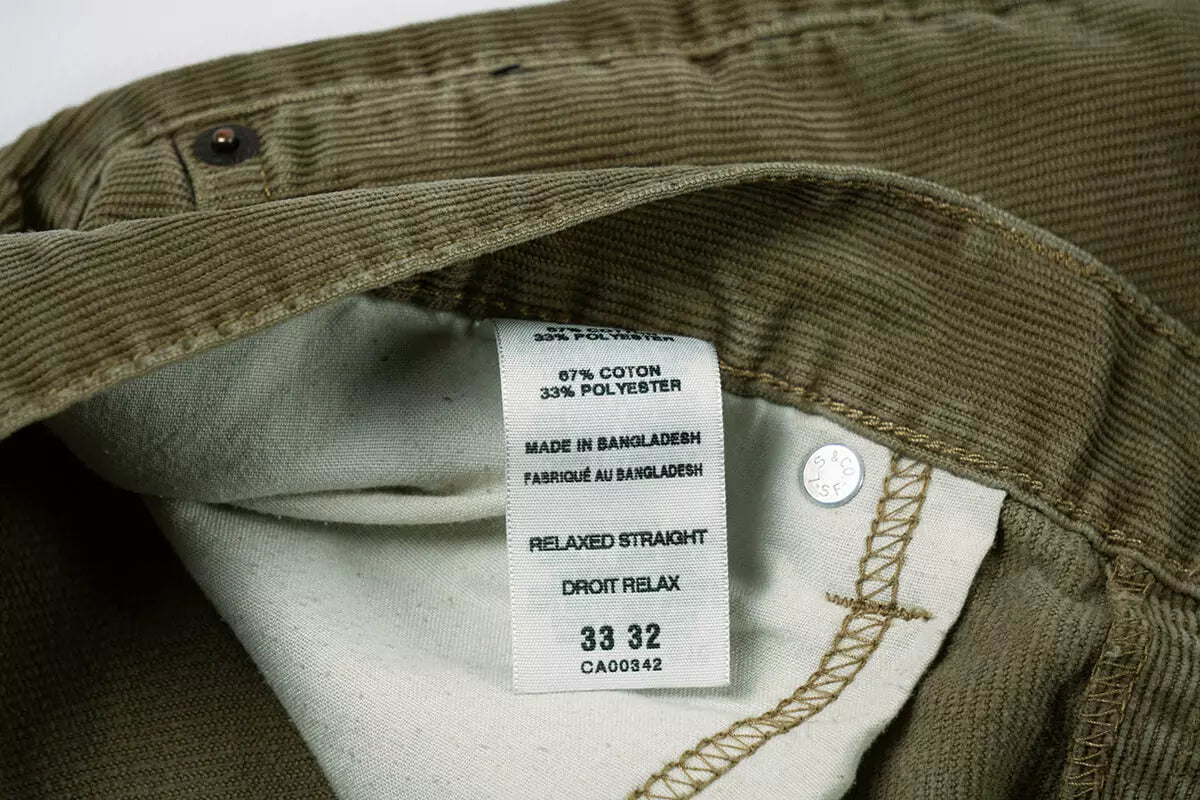 Pantaloni Velluto Levi's 511 Marrone "W33"