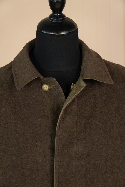 Impermeabile Trench Reverso Reversibile Verde e Marrone - IT 52