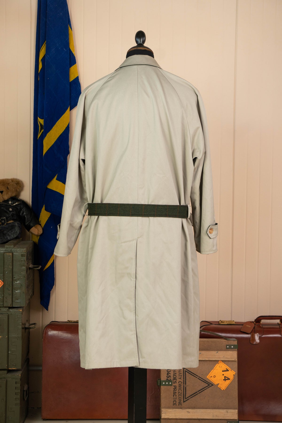 Impermeabile Trench Reverso Reversibile Verde e Panna - IT 54