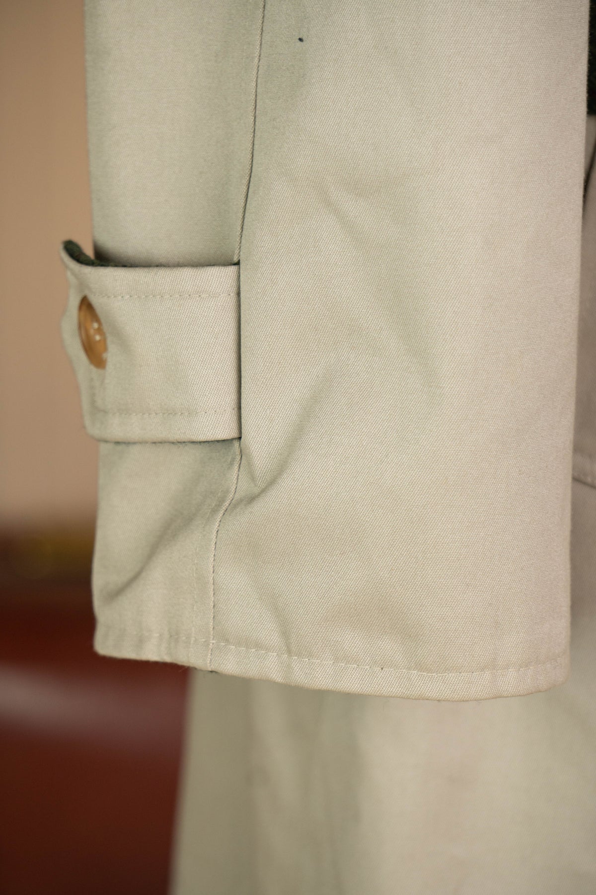 Impermeabile Trench Reverso Reversibile Verde e Panna - IT 54