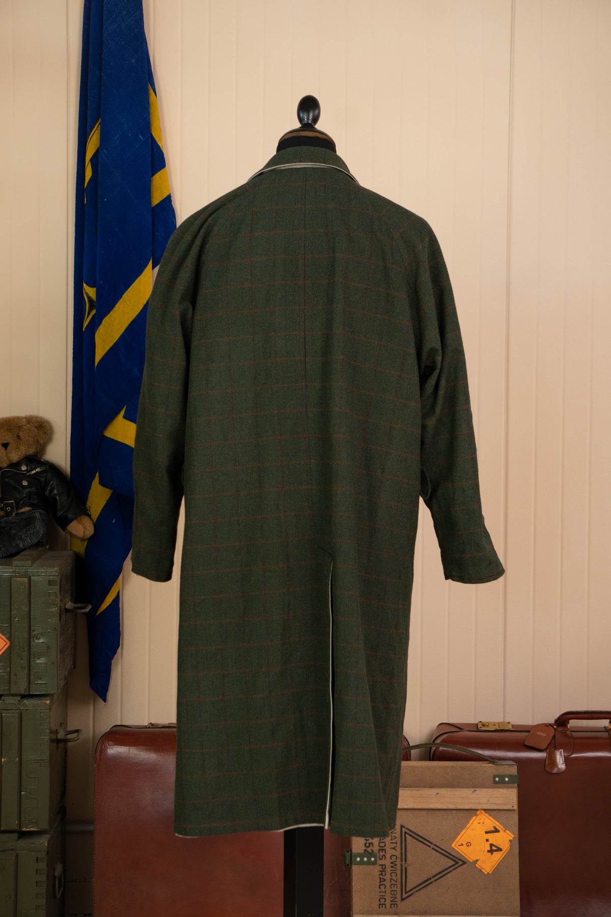 Impermeabile Trench Reverso Reversibile Verde e Panna - IT 54