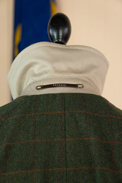 Impermeabile Trench Reverso Reversibile Verde e Panna - IT 54