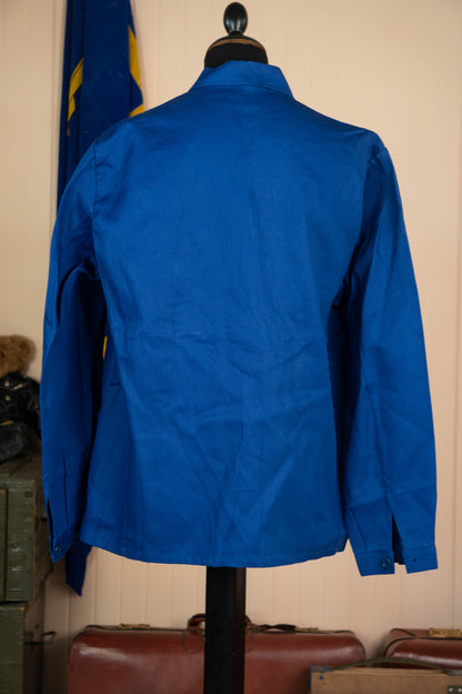 1990 Giacca da Lavoro Tedesca Vintage Blu Elettrico - IT 54