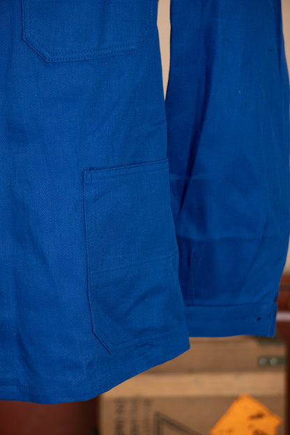 1990 Giacca da Lavoro Tedesca Vintage Blu Elettrico - IT 54