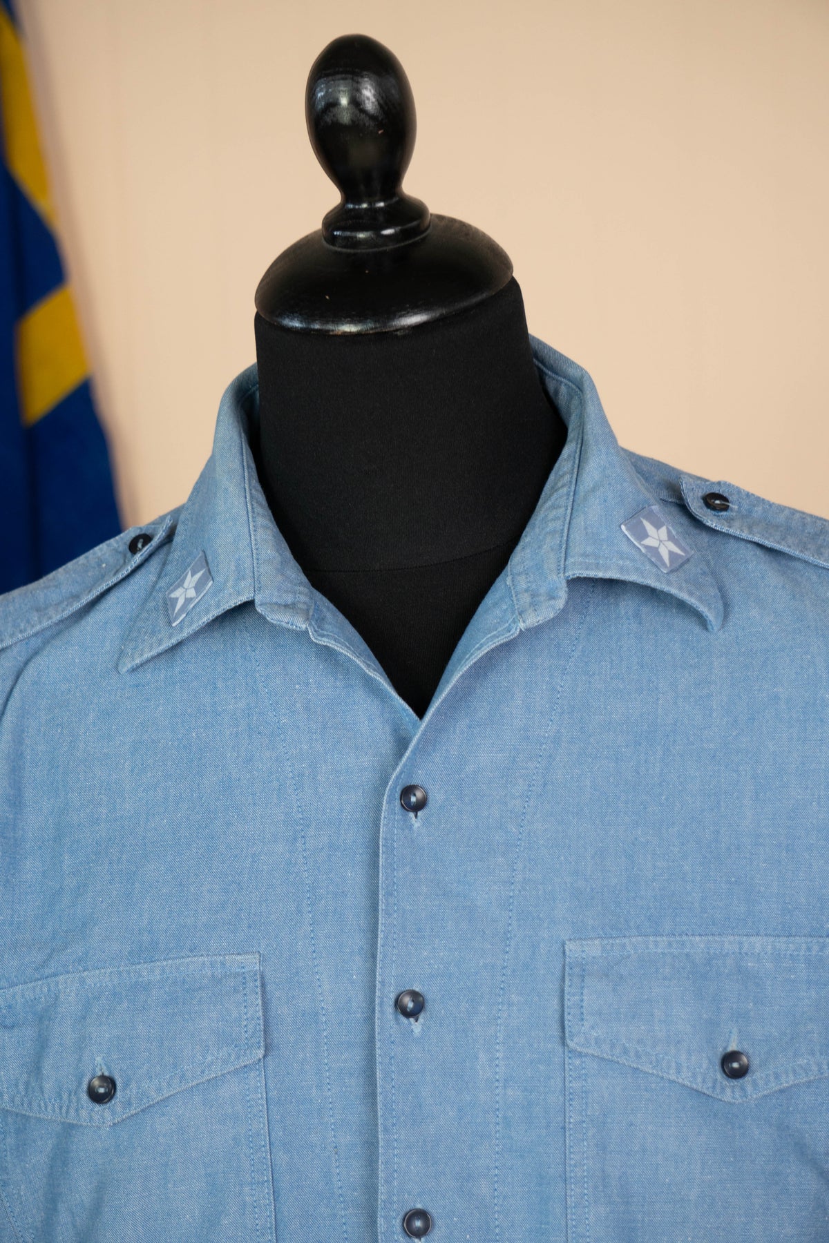 1990 Camicia Vintage esercito italiano Chambray - It 52