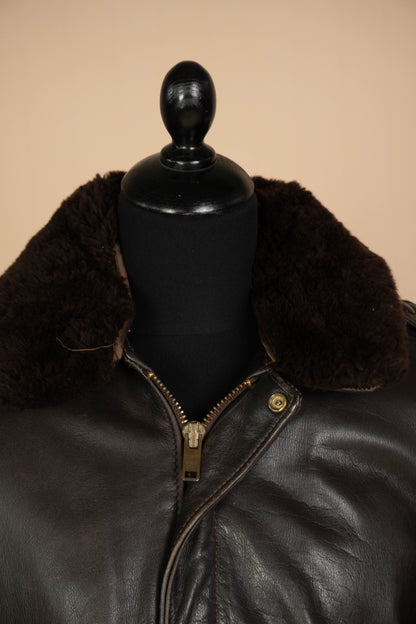 1980 Schott Giacchetto in pelle A-2 Marrone Made in USA - IT 54