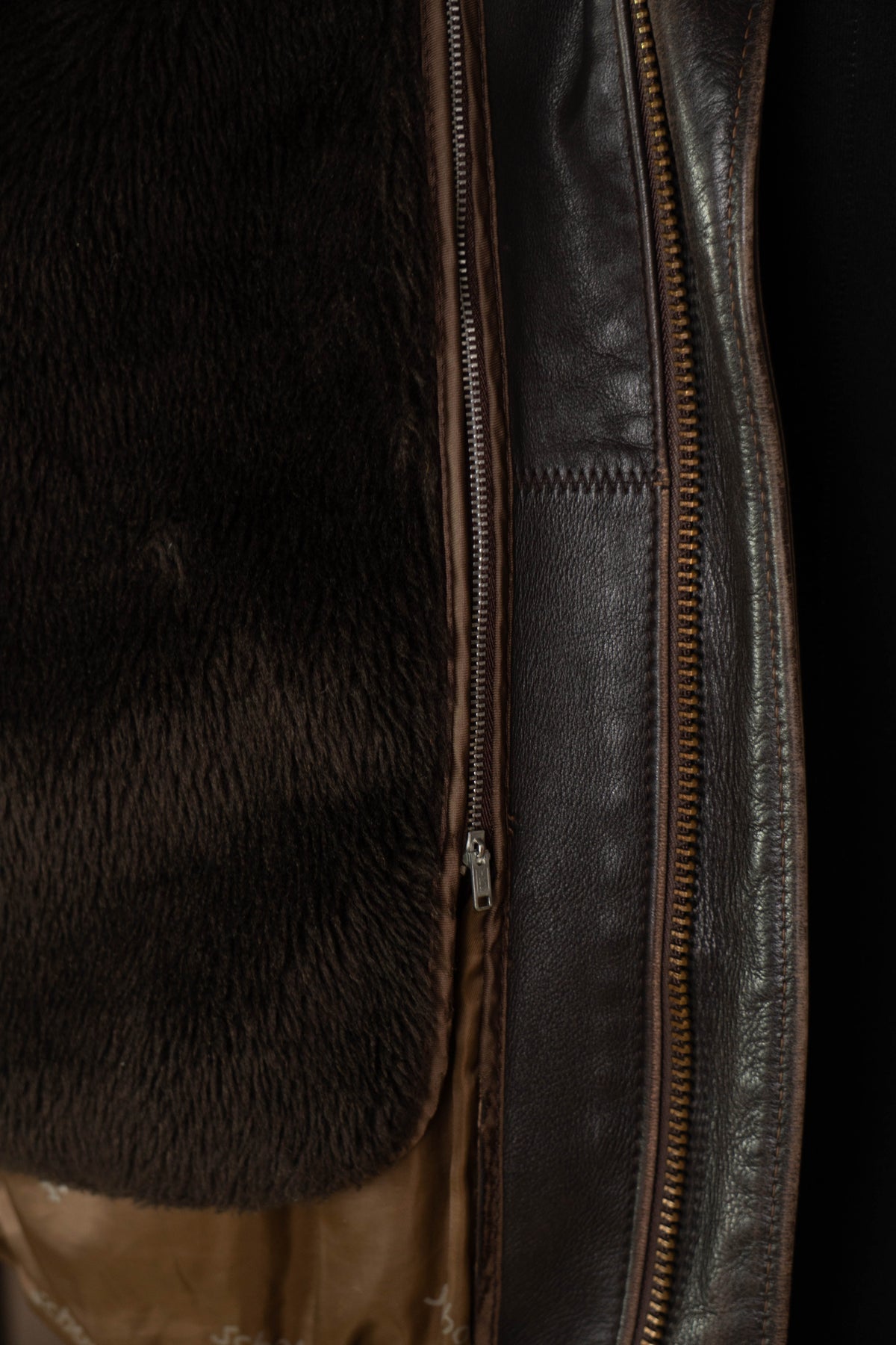 1980 Schott Giacchetto in pelle A-2 Marrone Made in USA - IT 54