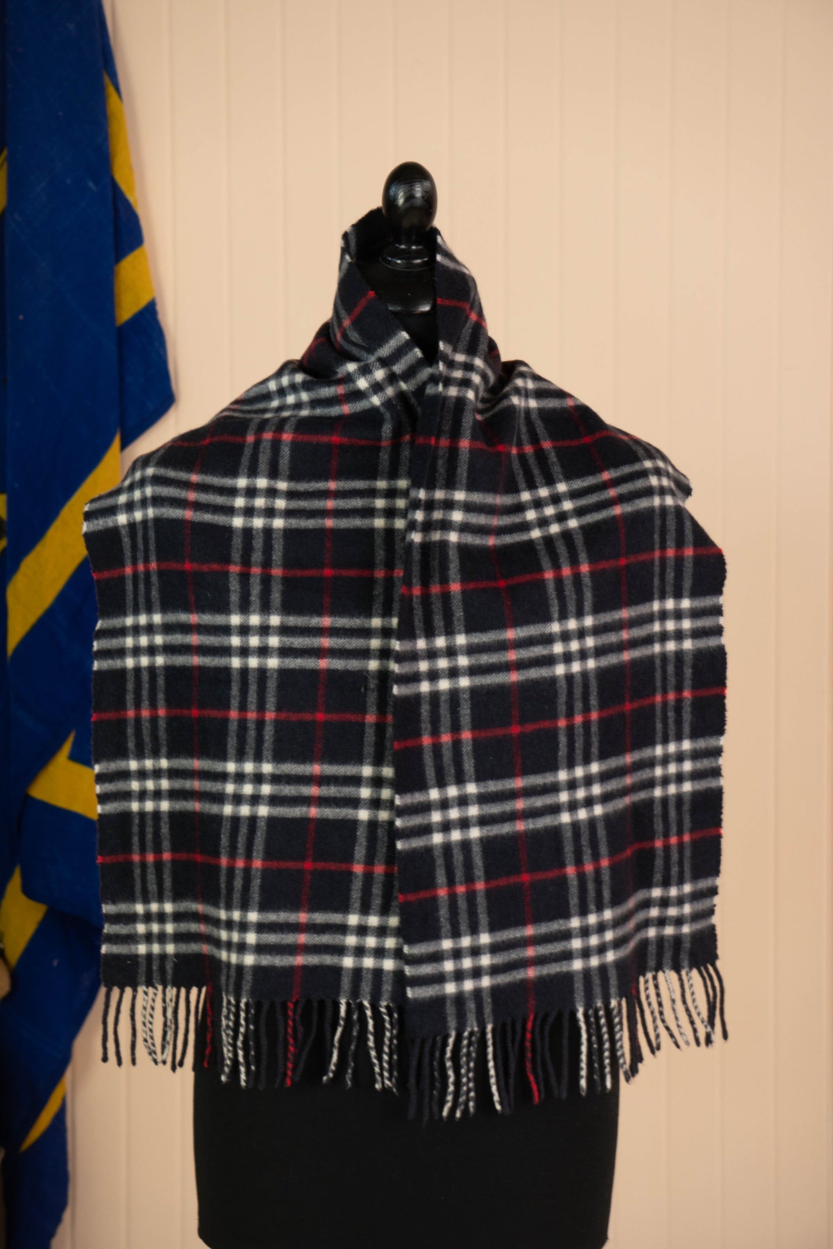 Sciarpa Burberry Tartan blu cashmere