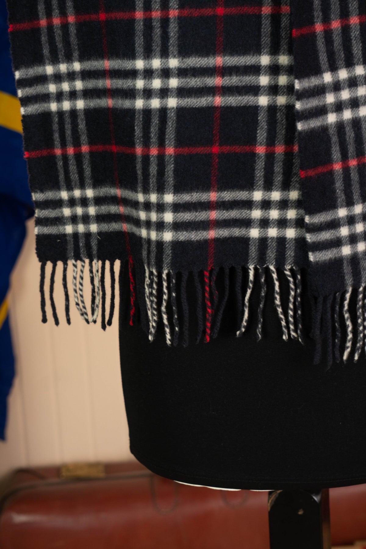 Sciarpa Burberry Tartan blu cashmere