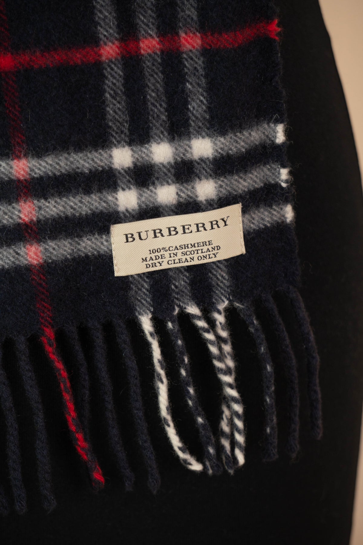 Sciarpa Burberry Tartan blu cashmere
