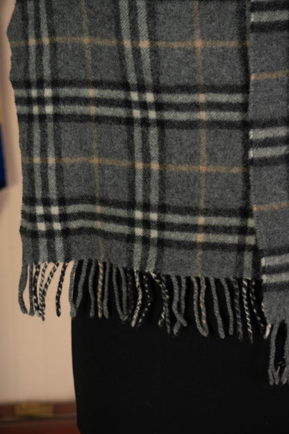 Sciarpa Burberry Tartan Grigio cashmere