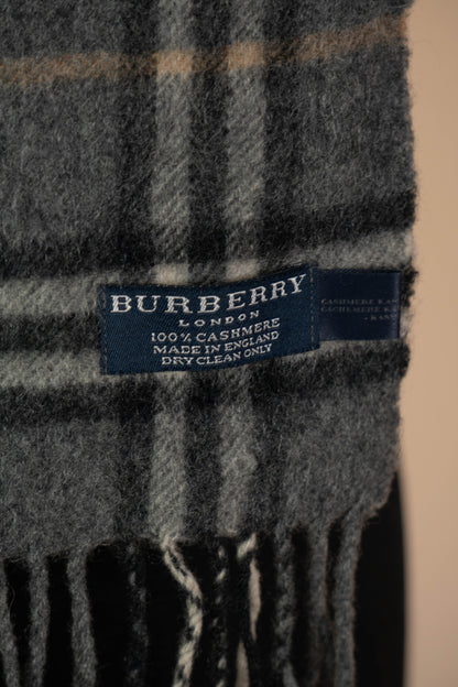 Sciarpa Burberry Tartan Grigio cashmere