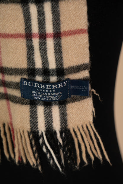 Sciarpa Burberry Classico Tartan Beige cashmere