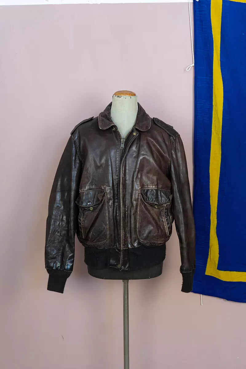 Schott Giacchetto In Pelle Marrone " US 44"