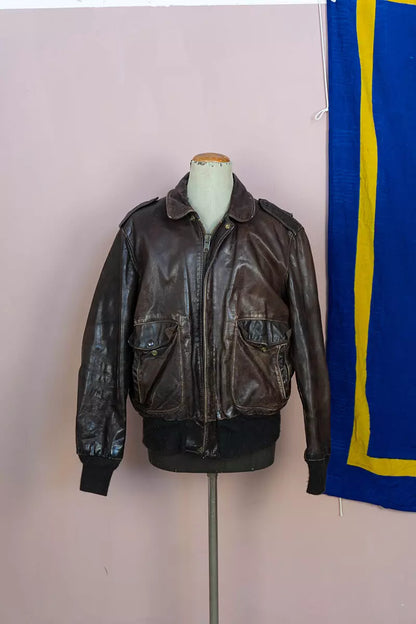 Schott Giacchetto In Pelle Marrone " US 44"