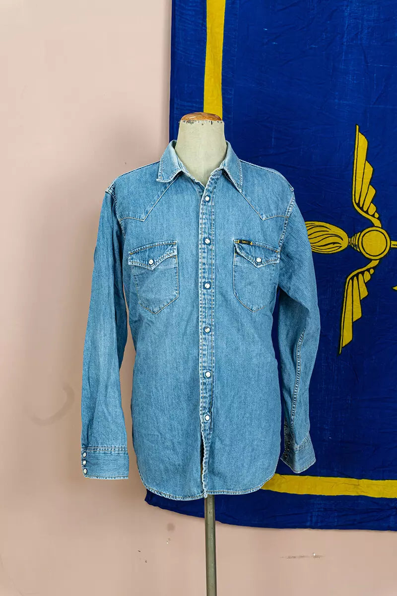 Camicia di Jeans Western Lee - Indaco Leggero, L