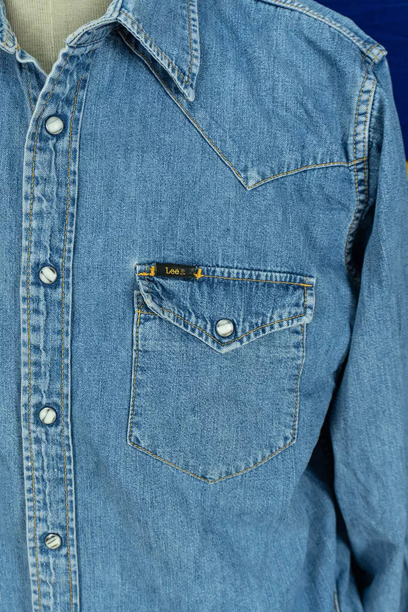 Camicia di Jeans Western Lee - Indaco Leggero, L